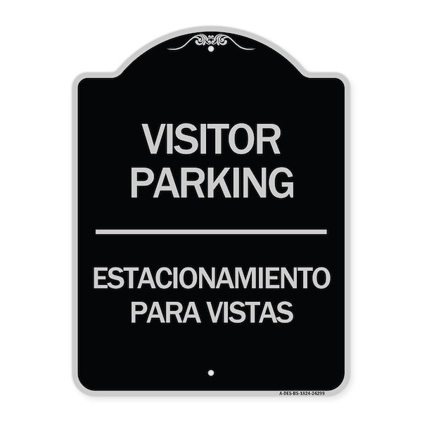 Bilingual Reserved Parking Visitor Parking Estacionamiento Para Visitas, A-DES-BS-1824-24299